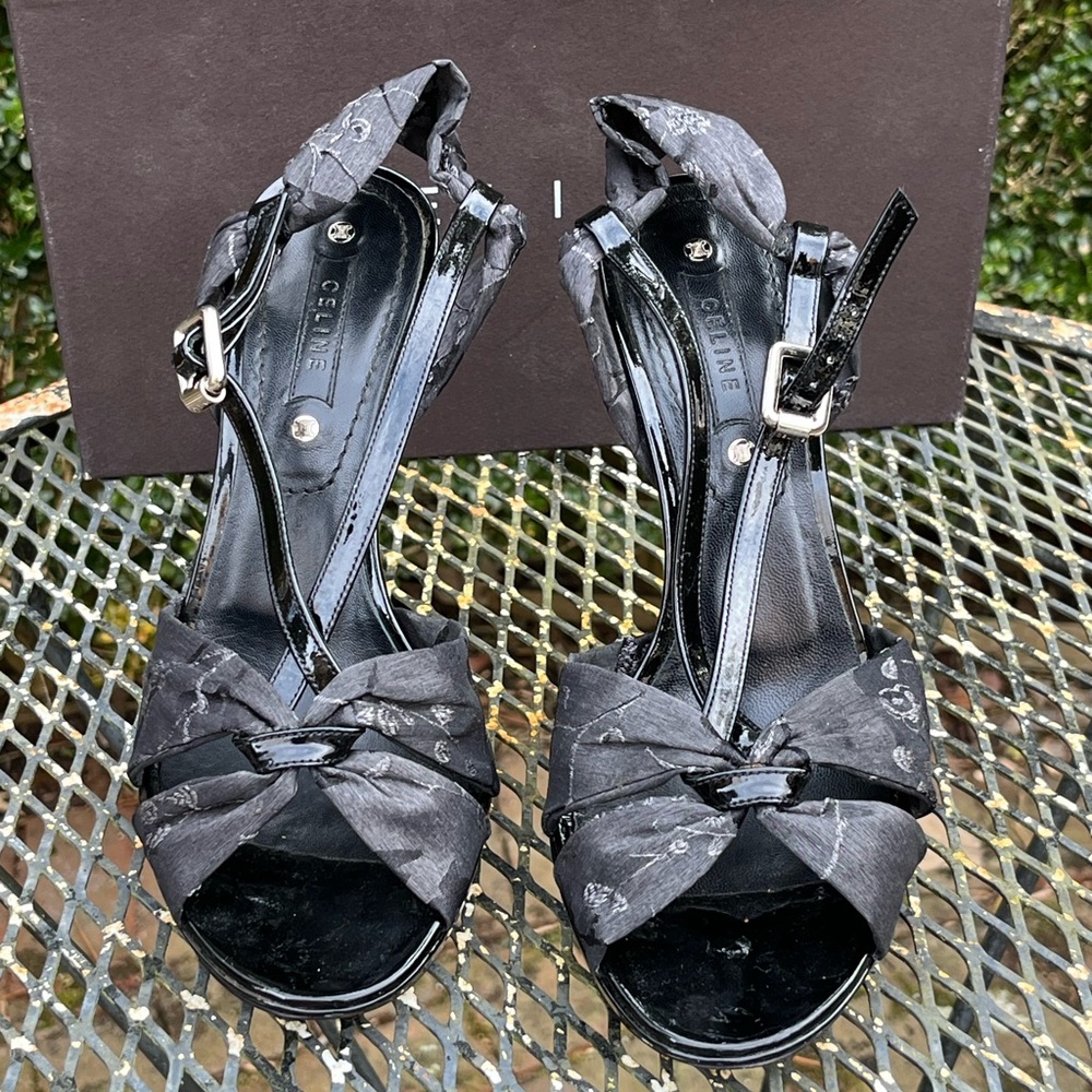 Celine Black Strappy Heels